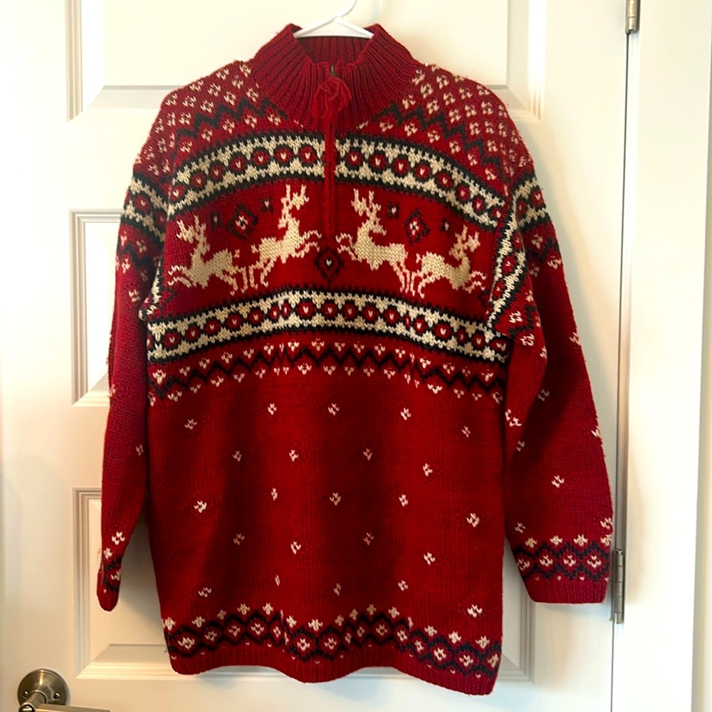 Vtg Lauren Ralph Lauren Reindeer Sweater